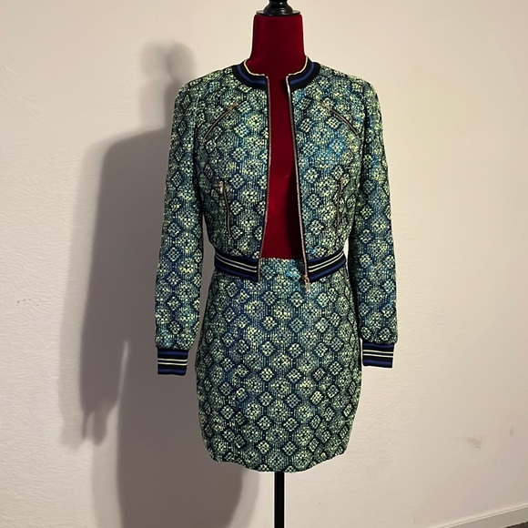Bebe jacket and skirt outfit